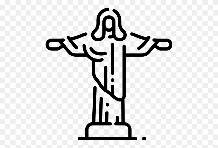 489x512 Brazil, Christ, Jesus, Landmark, Religion, Rio, Statue Icon - Religion PNG