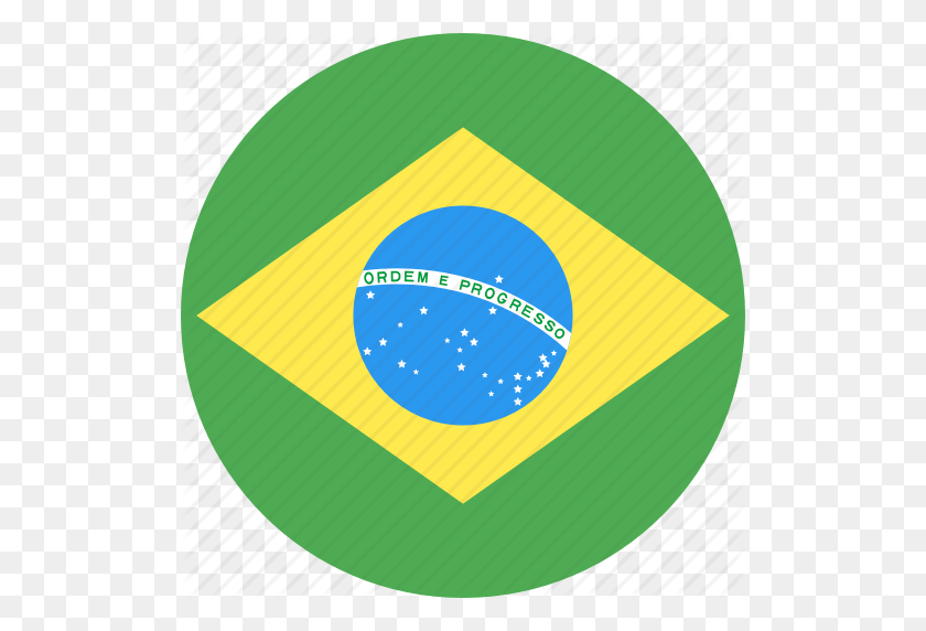 512x512 Бразилия, Круг, Страна, Флаг, Значок Нации - Флаг Бразилии Png