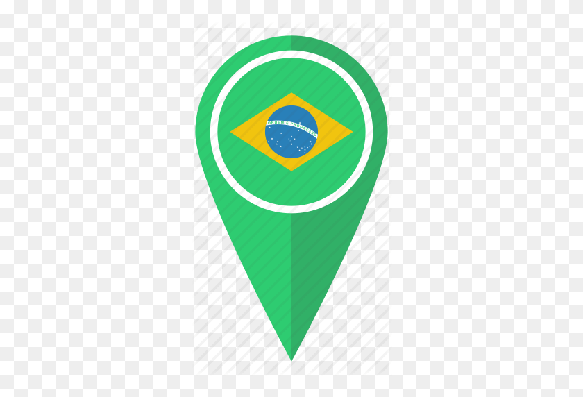 290x512 Brazil, Country, Flag, Location, Map, Pin, Pointer Icon - Brazil Flag PNG