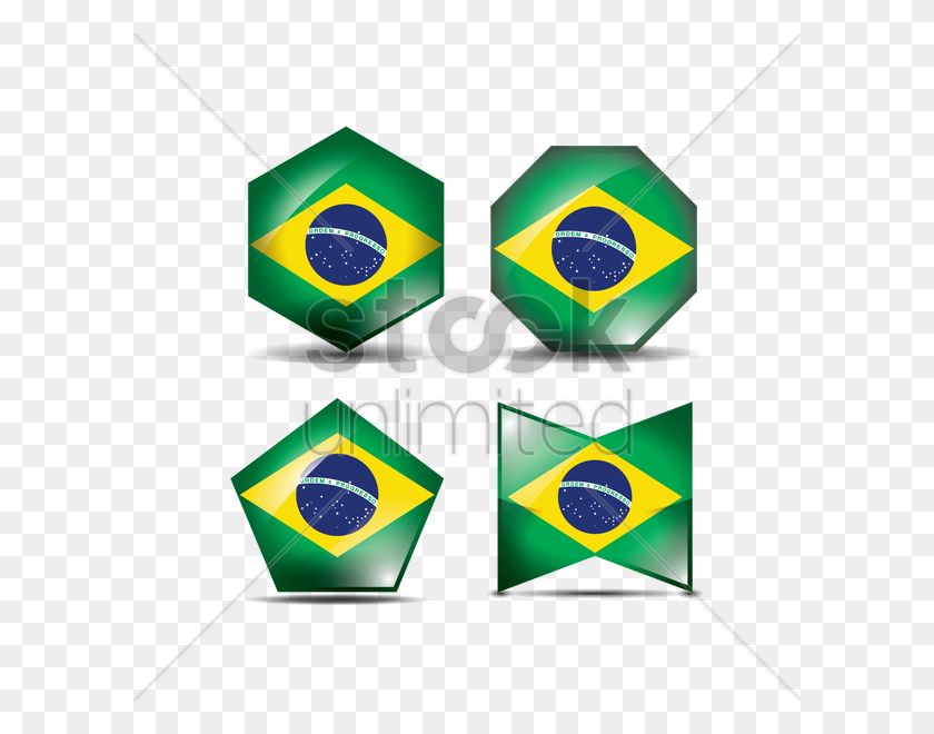 600x600 Дизайн Флага Бразилии Набор Векторных Изображений - Флаг Бразилии Png