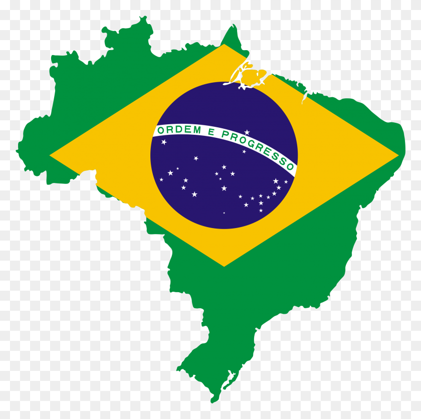 2048x2040 Brazil Flag Map - Brazil Flag PNG