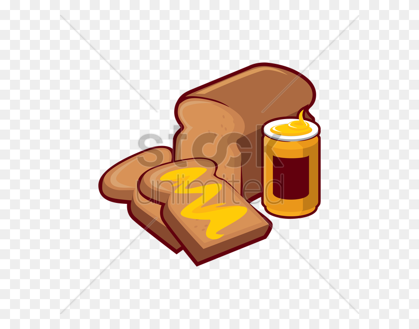 600x600 Bread And Spread Vector Image - Carbohydrates Clipart
