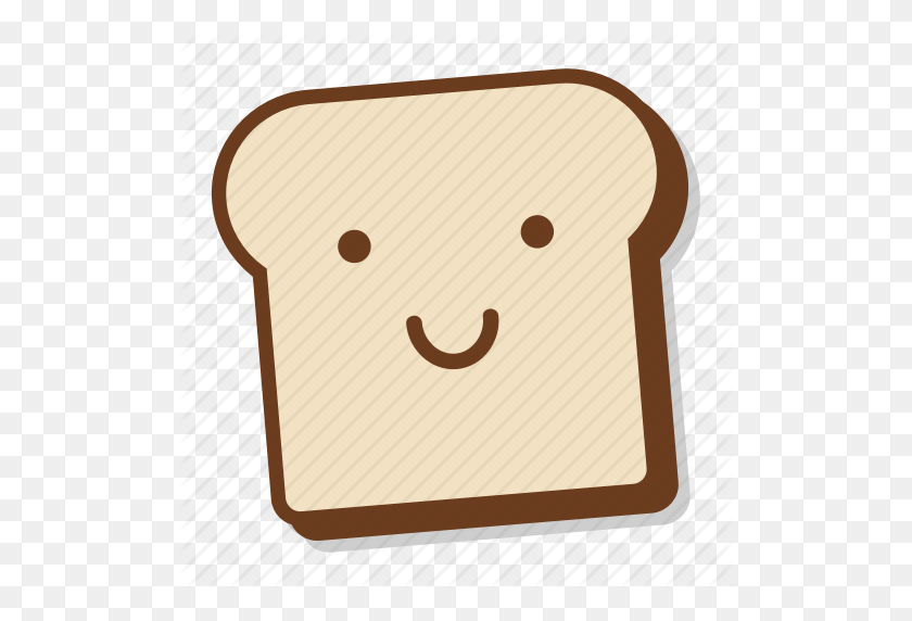 512x512 Bread, Breakfast, Emoji, Happy, Slice, Smile, Toast Icon - Toast PNG