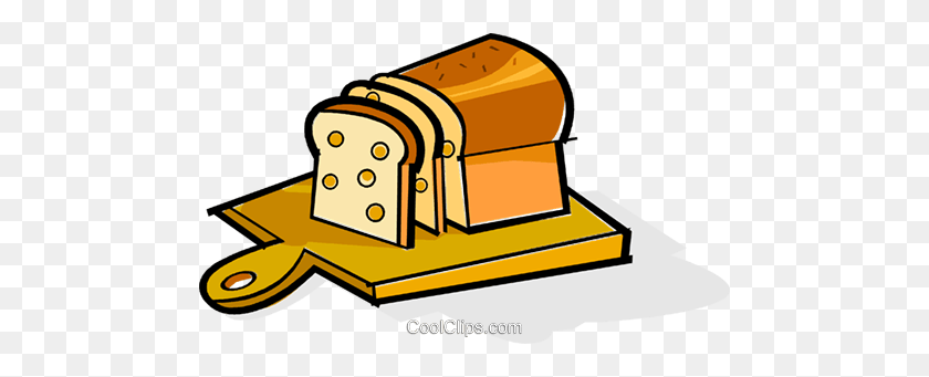 480x281 Bread On A Cutting Board Royalty Free Vector Clip Art Illustration - Cutting Board Clipart