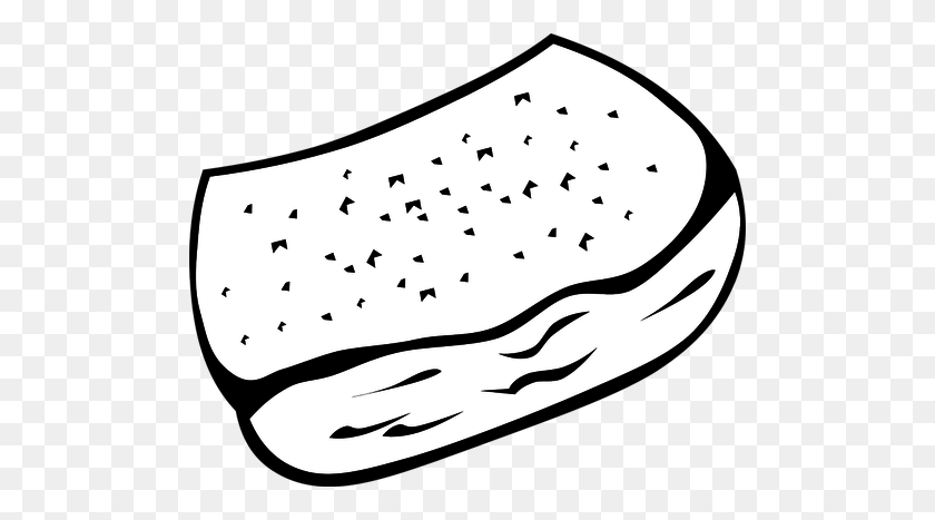500x407 Bread Slice - Loaf Of Bread Clipart Black And White
