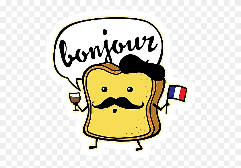 526x526 Breakfast Bread Bonjour France French Freetoedit - Bonjour Clipart