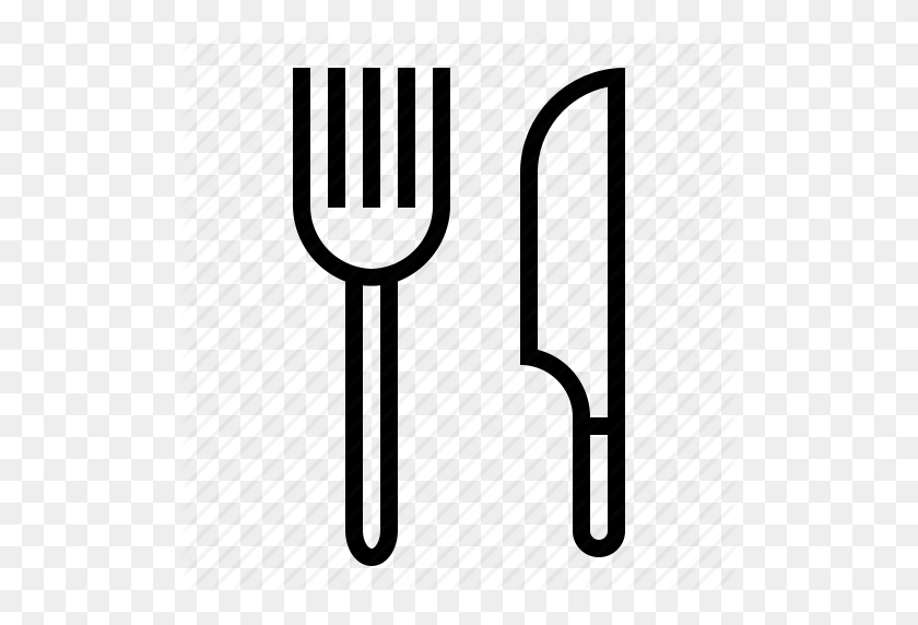 512x512 Breakfast, Cook, Cooking, Eat, Fork, Knife, Lunch, Meal - Fork And Knife PNG