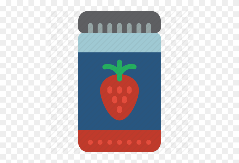 512x512 Breakfast, Food, Jam, Jar, Kitchen, Strawberry Icon - Jam Jar Clipart
