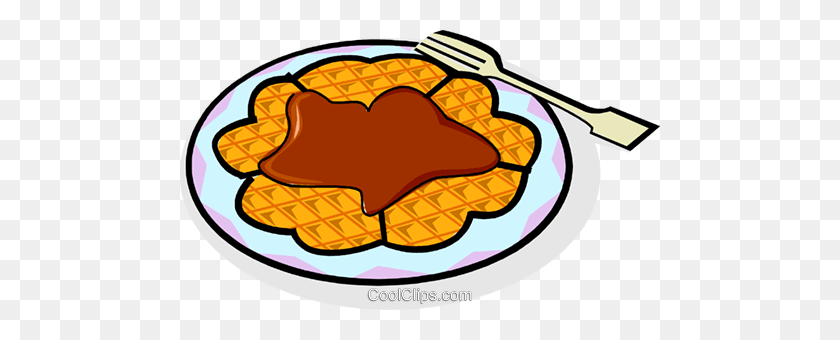 480x280 Desayuno Waffle Libre De Regalías Vector Clipart Ilustración - Imágenes Prediseñadas De Waffle