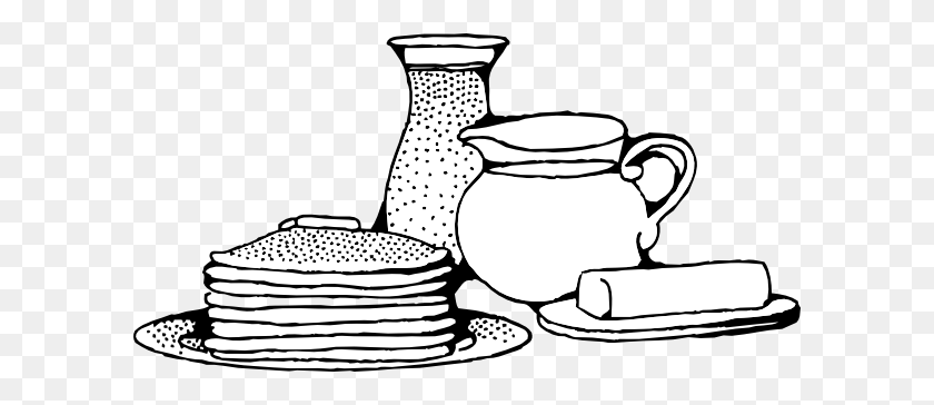 600x304 Desayuno Con Panqueques Clipart - Pancake Clipart Blanco Y Negro