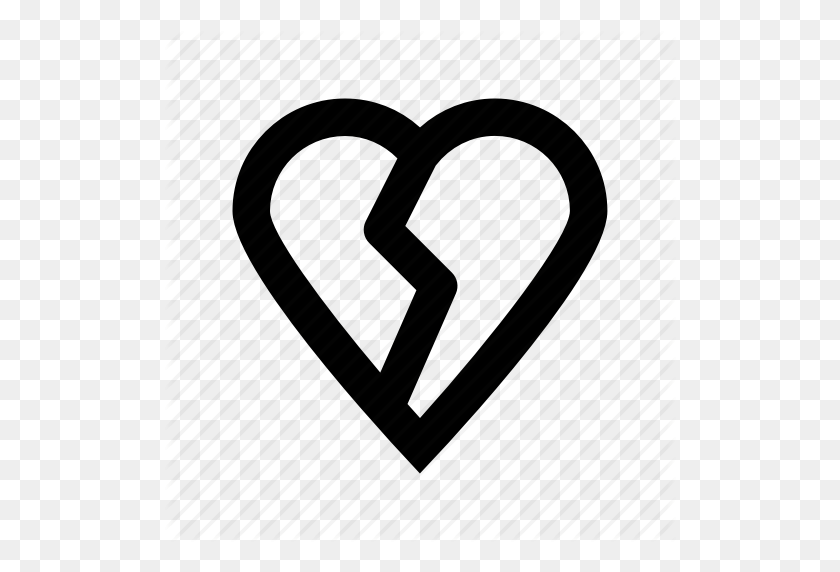 512x512 Распад, Разбитое Сердце, Отчаяние, Развод, Значок Разбитого Сердца - Разбитое Сердце Png