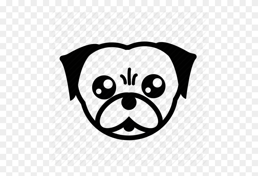 512x512 Raza, Perro, Emoji, Mascota, Pug, Cachorro Icono - Pug Png