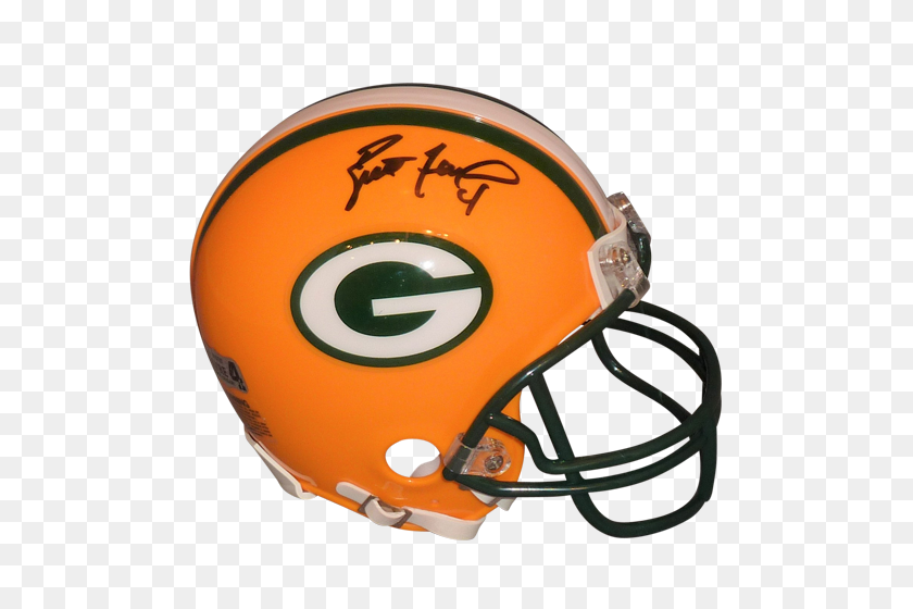 500x500 Brett Favre Autographed Green Bay Packers Mini Helmet - Green Bay Packers PNG