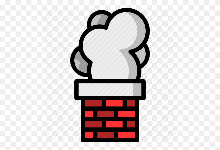 512x512 Brick, Chimney, Christmas, Santa Claus, Smoke Icon - Fireplace Clipart Black And White