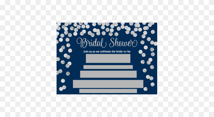 400x400 Bridal Shower Invitations,navy Blue, Silver, Confetti - Silver Confetti PNG