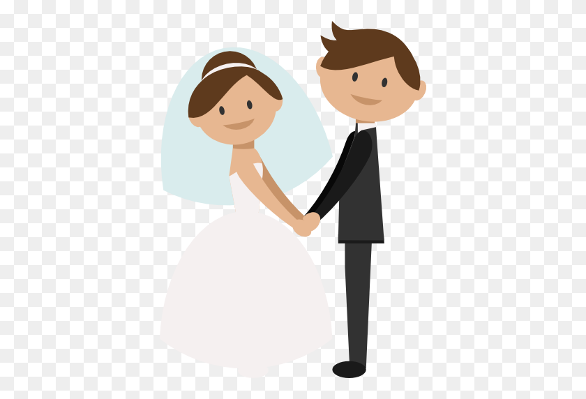 512x512 Bride And Groom Cartoon Clip Art Invites - Wedding Ceremony Clipart