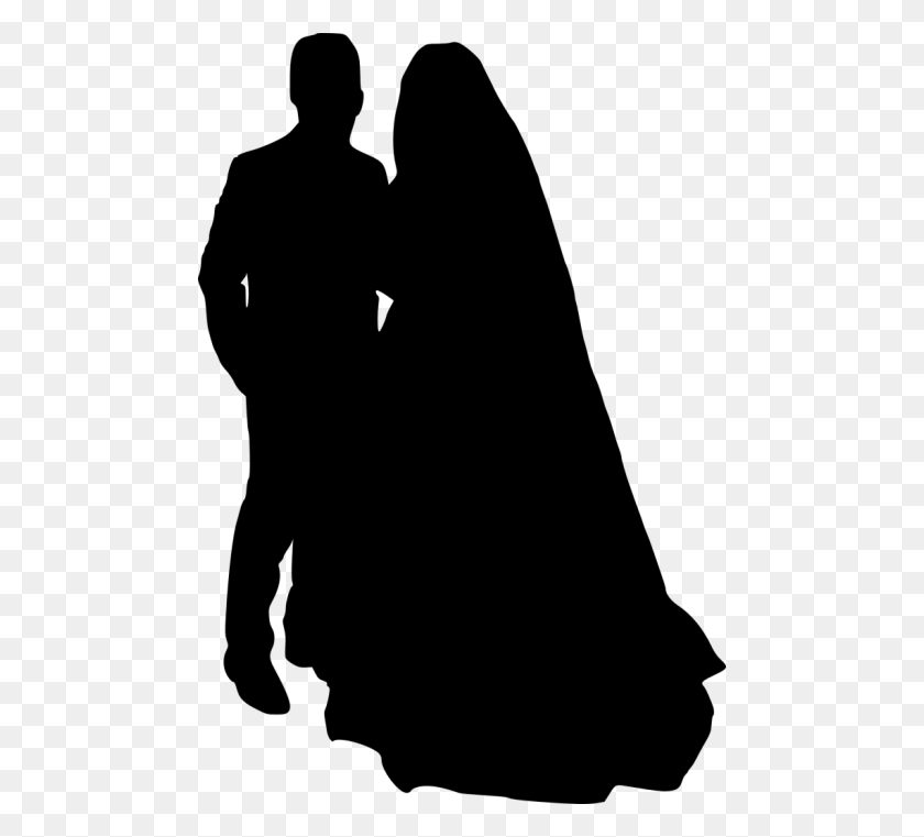 480x701 Bride And Groom Silhouette Png - Veil PNG