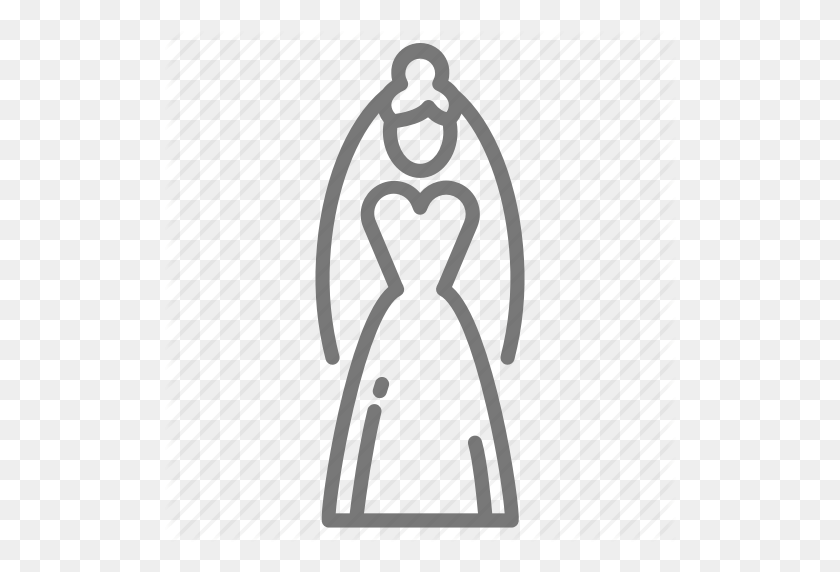 512x512 Bride, Dress, Gown, Veil, Wedding Icon - Wedding Veil PNG