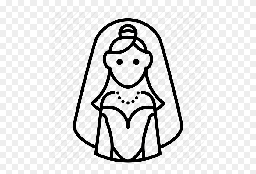 512x512 Невеста, Жених, Брак, Свадебная Икона - Жених И Невеста Клипарт Черно-Белый