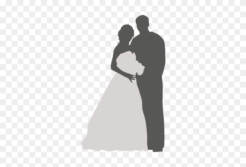 512x512 Bride Groom Romancing Silhouette - Bride And Groom PNG