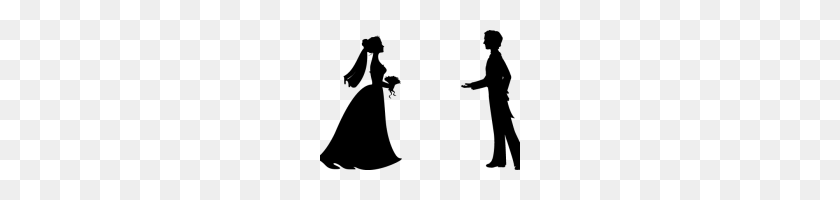 200x140 Bride Groom Silhouette Clip Art Wedding Invitation Bridegroom - Wedding Dress Clipart