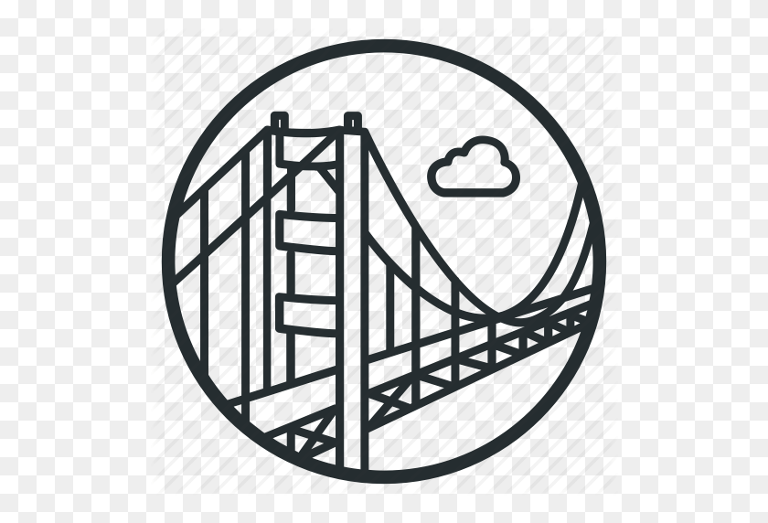 512x512 Bridge, California, Gate, Golden, Landmark, San Francisco - Acropolis Clipart