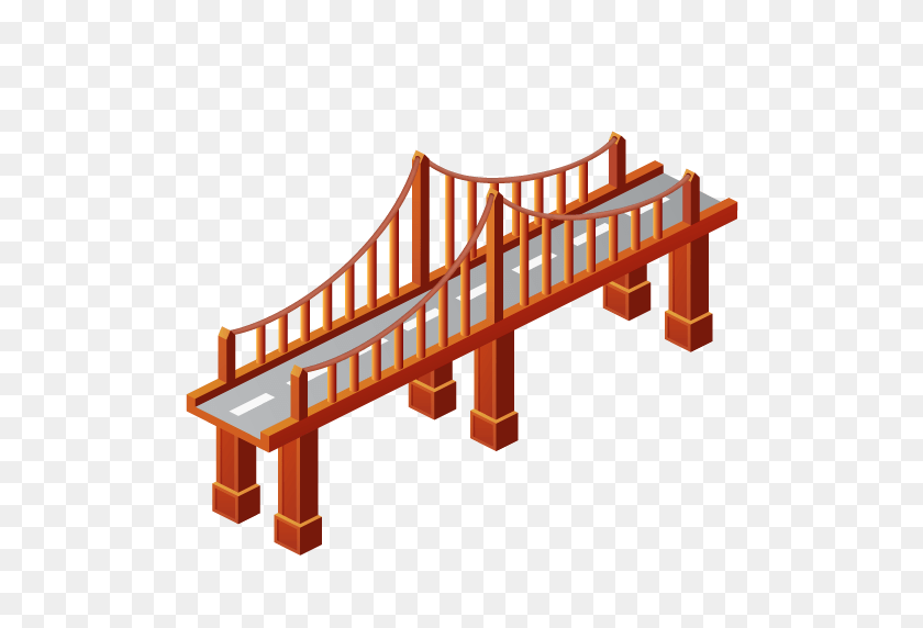 512x512 Bridge Clip Art - Suspension Bridge Clipart