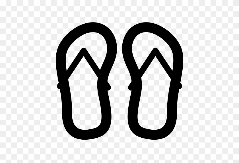512x512 Briefs Slippers Icons, Download Free Png And Vector Icons - Flip Flops Clipart Black And White