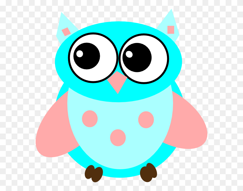 594x598 Bright Blue Owl Clip Arts Download - Blue Owl Clipart