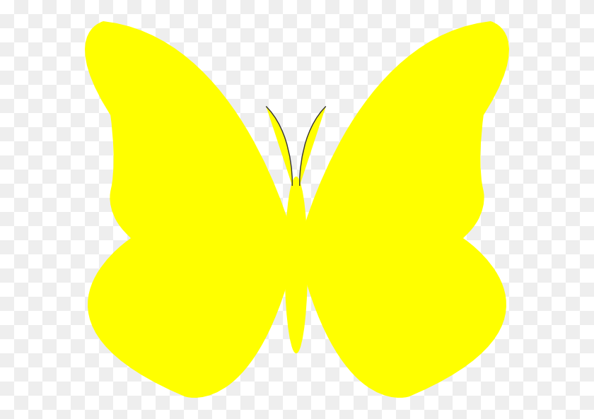 600x533 Яркие Картинки Бабочки - Желтая Бабочка Клипарт