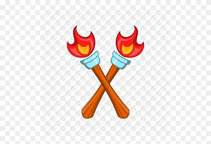 512x512 Bright, Cartoon, Fire, Flaming, Heat, Sign, Torch Icon - Fire Cartoon PNG