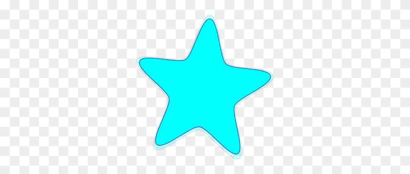 282x297 Bright Neon Blue Star Clip Art - Blue Star Clipart