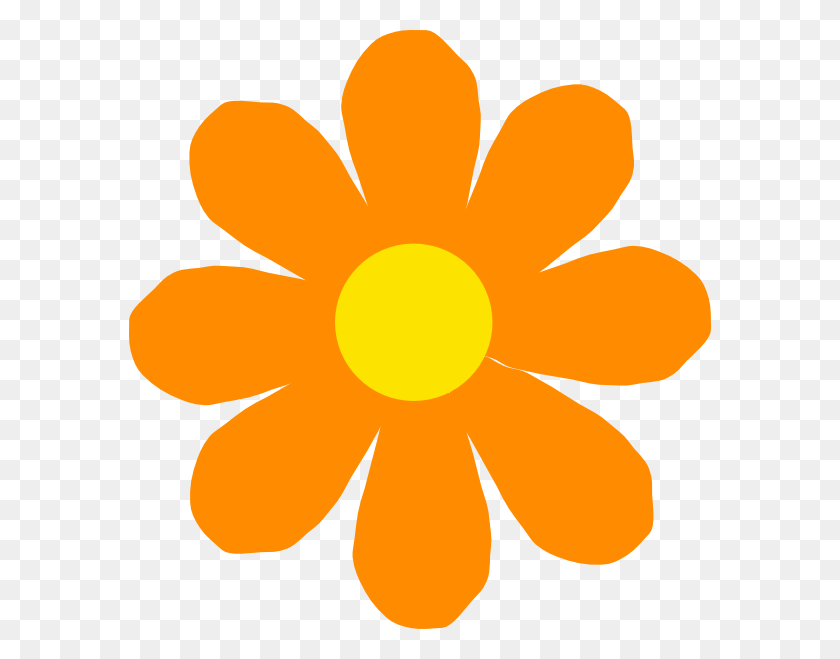 582x599 Ярко-Оранжевый Цветок Картинки - Бархатцы Клипарт