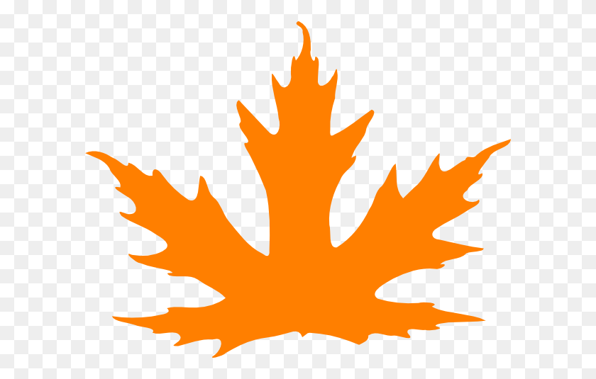 600x475 Bright Orange Leaf Clip Art - Orange Leaf Clipart