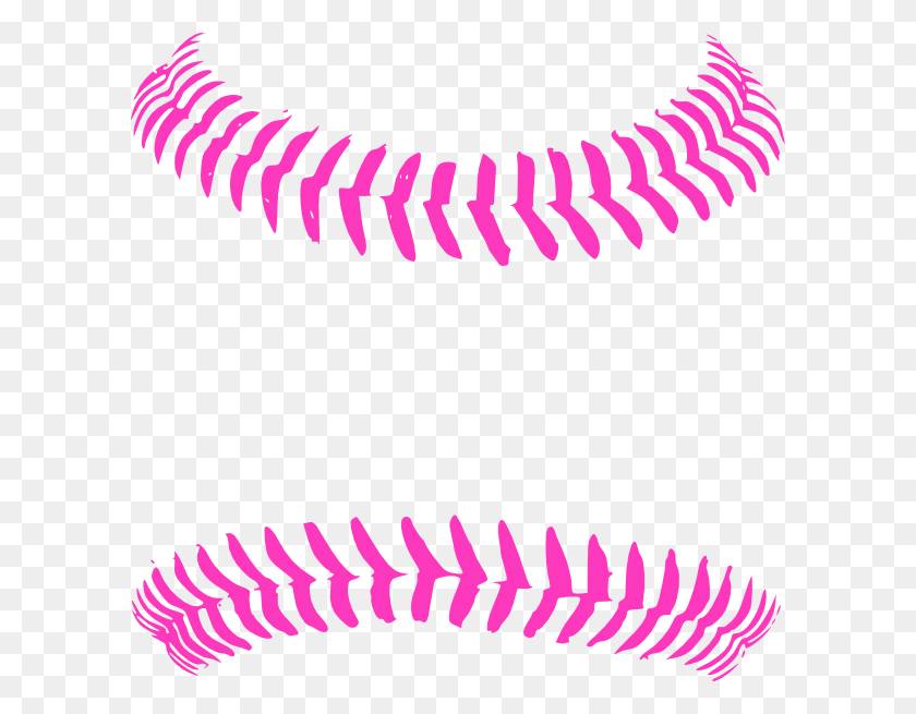 600x595 Bright Pink Baseball Stitching Clip Art - Eyelash Clipart