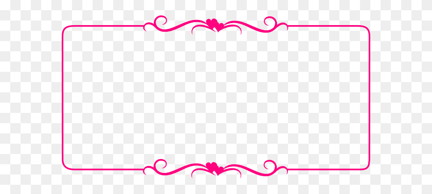 600x318 Bright Pink Heart Border Png Large Size - Border Line PNG