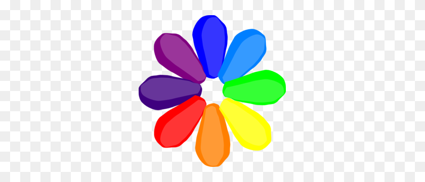 291x300 Bright Rainbow Flower Clip Art - Bright Clipart