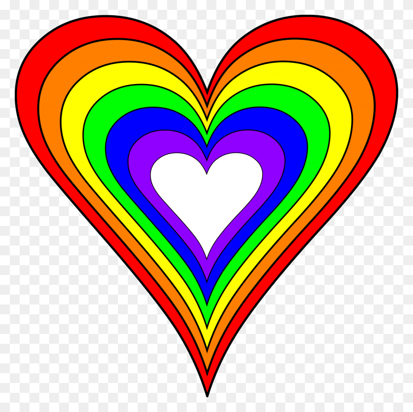 2000x2000 Brighter Rainbow Heart - Rainbow Heart PNG