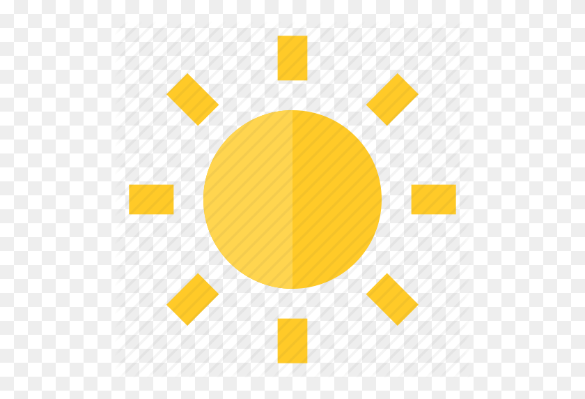 512x512 Brightness, Glow, Light, Summer, Sun, Sunny, Weather Icon - Yellow Glow PNG