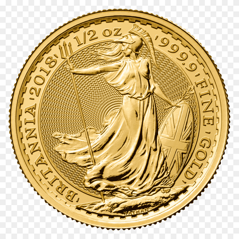 2278x2276 Moneda De Oro De Media Onza Britannia Comprar En Línea De Oro Físico - Moneda De Oro Png