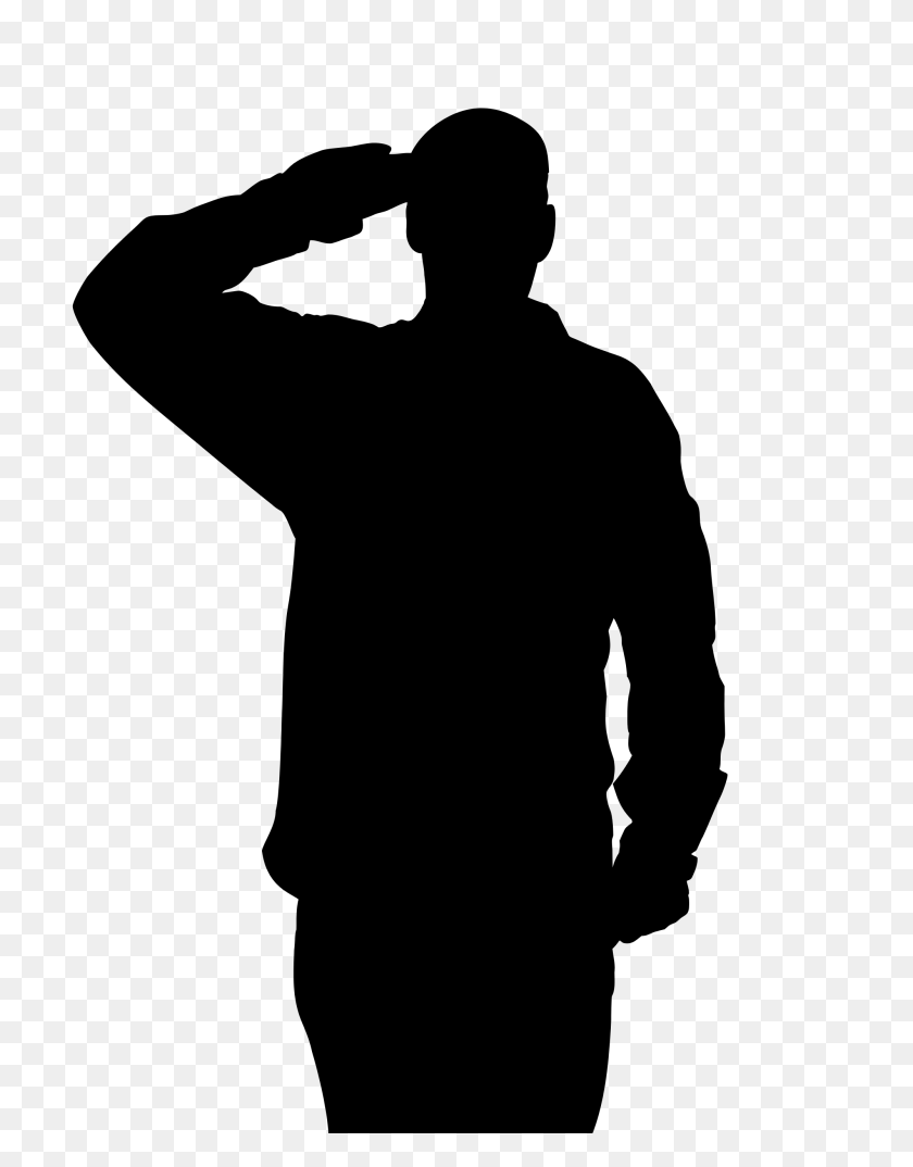 2000x2600 British Army Soldier Saluting Mod - Soldier Silhouette PNG