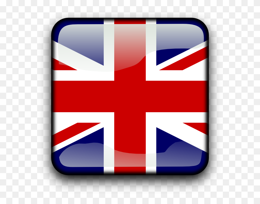 600x600 British Flag Button Clip Art - English Clipart