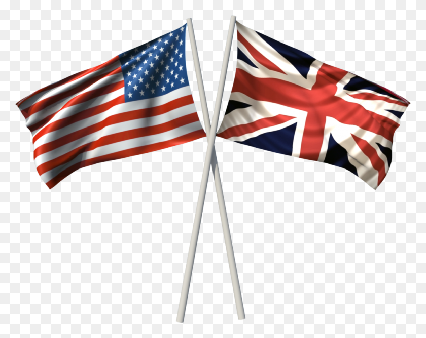 1000x780 British Flag Clipart Light - American Flag On Pole PNG