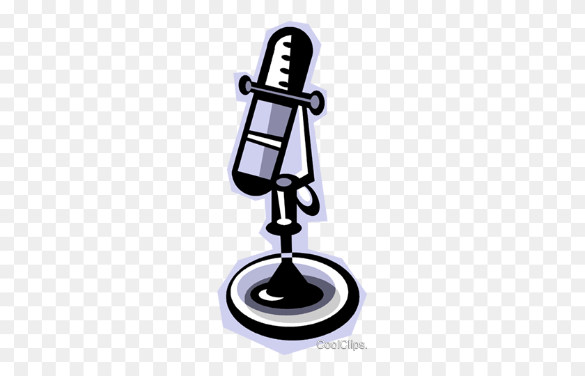 215x480 Broadcast Microphone Royalty Free Vector Clip Art Illustration - Microphone Clipart PNG