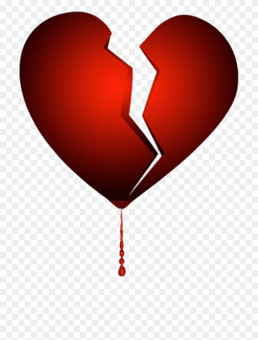 736x1046 Broken Bleeding Heart Transparent Png - Broken Heart PNG