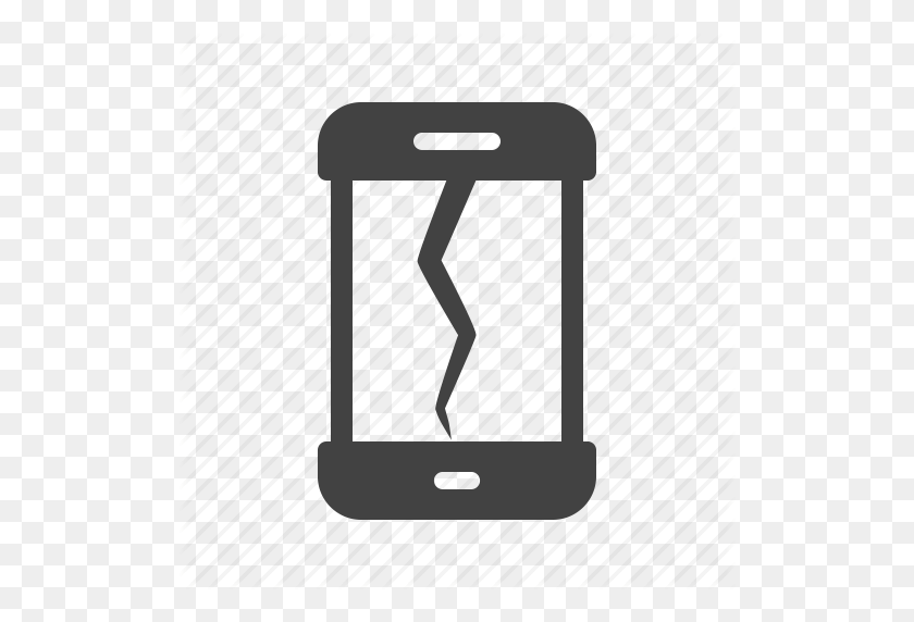 512x512 Broken, Crack, Damage, Drop, Phone, Screen, Smartphone Icon - Screen Crack PNG