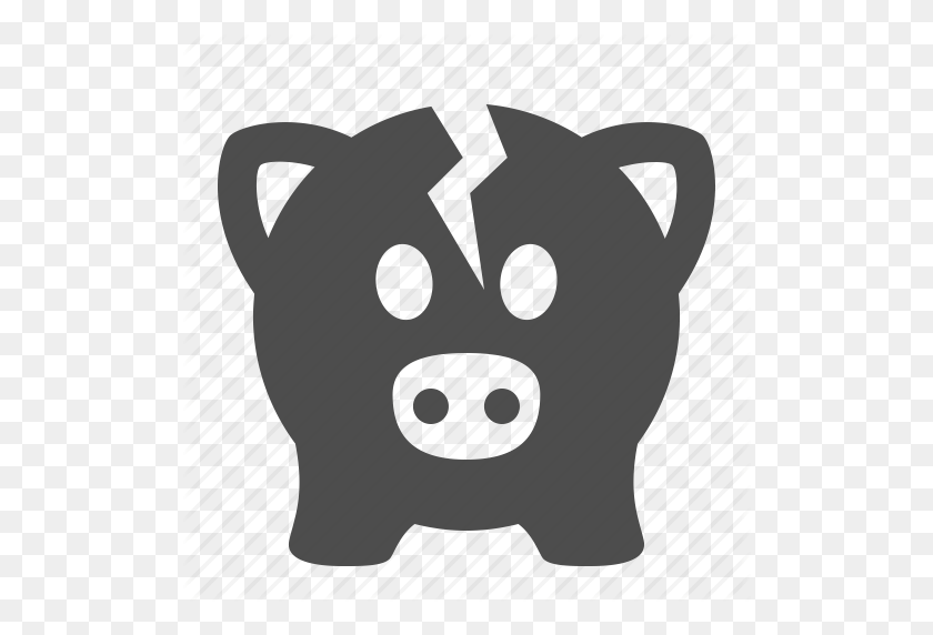 512x512 Broken, Cracked, Economy, Finance, Money, Piggy Bank, Savings Icon - Piggy Bank PNG
