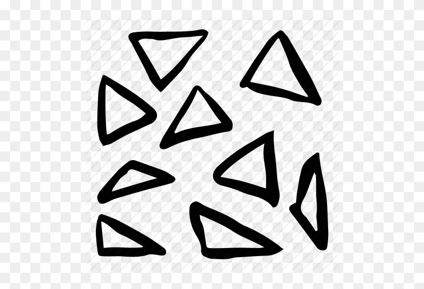 512x512 Roto, Garabatos, Dibujado A Mano, Patrón, Garabato, Icono De Triángulos - Patrón De Triángulo Png