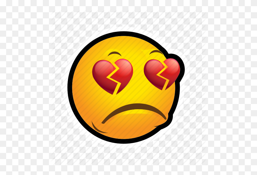 512x512 Broken, Emoticon, Heart Icon - Broken Heart Emoji PNG
