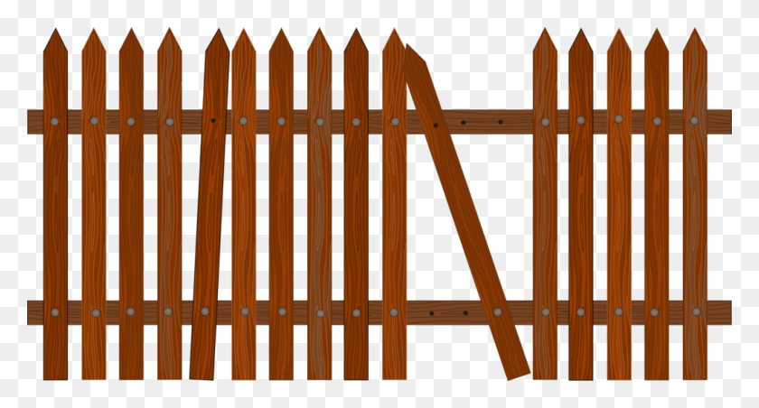 1024x515 Broken Fence Clip Art - White Picket Fence PNG